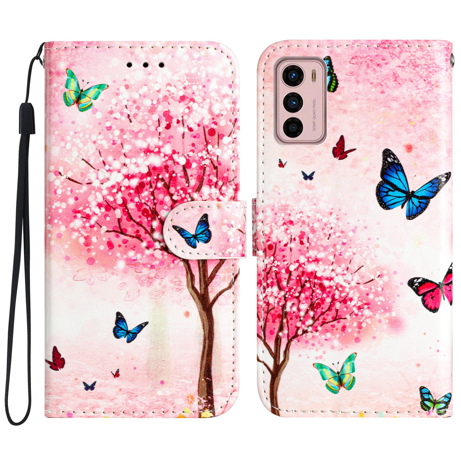 For Motorola Moto G42 4G Drop Protection Phone Stand Case Pattern Printing Leather Wallet Cover