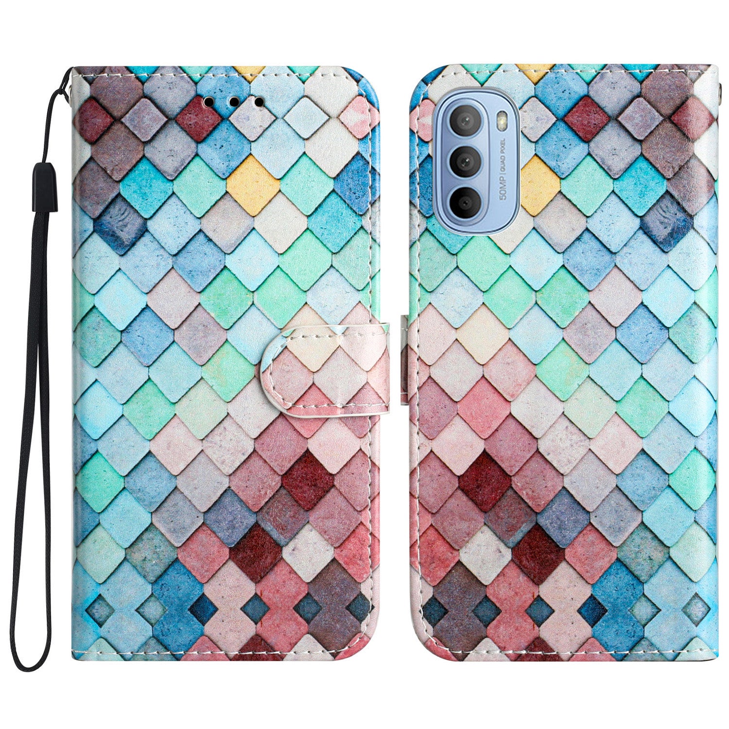 For Motorola Moto G31 4G / G41 4G Wallet Phone Case Pattern Printing PU Leather Flip Cover with Stand