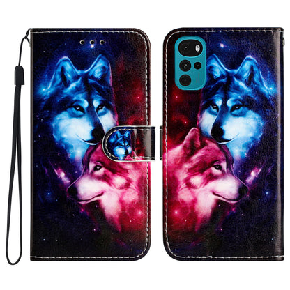 PU Leather Flip Cover for Motorola Moto G22 Shockproof Case Pattern Printing Wallet Phone Cover