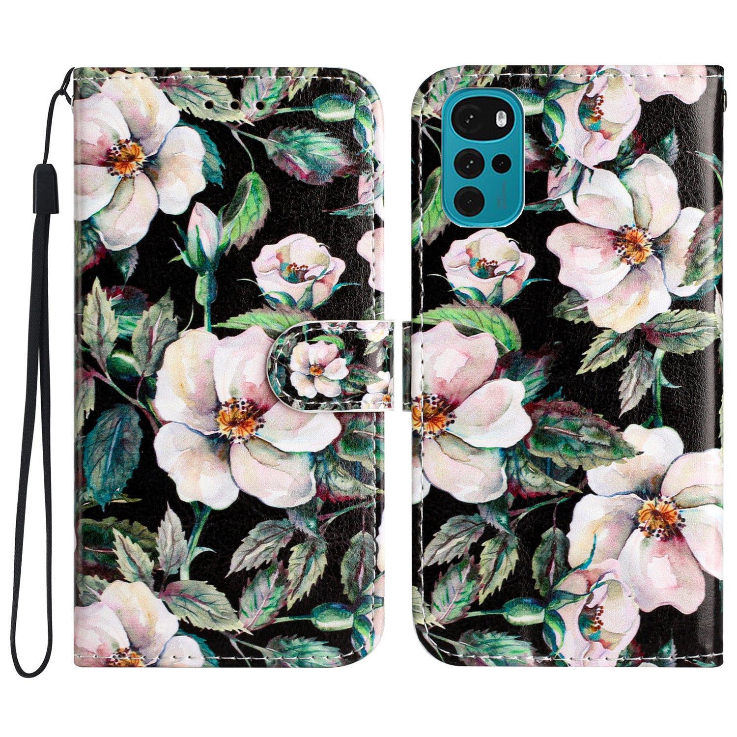 PU Leather Flip Cover for Motorola Moto G22 Shockproof Case Pattern Printing Wallet Phone Cover