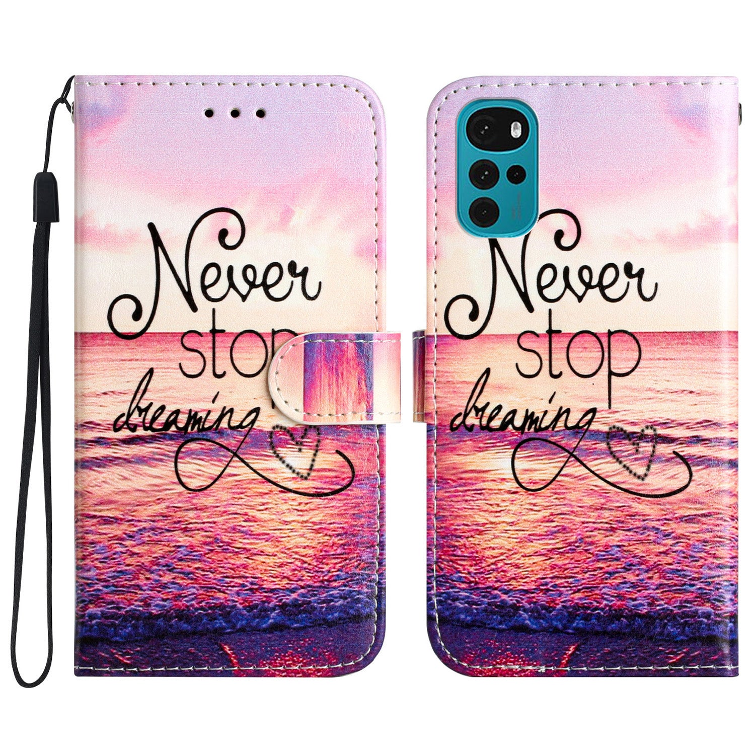 PU Leather Flip Cover for Motorola Moto G22 Shockproof Case Pattern Printing Wallet Phone Cover