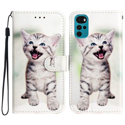 PU Leather Flip Cover for Motorola Moto G22 Shockproof Case Pattern Printing Wallet Phone Cover