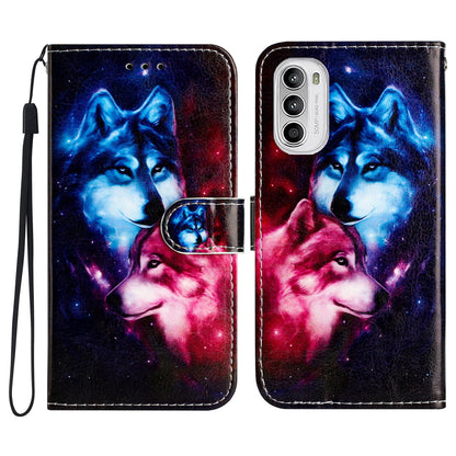 For Motorola Moto G52 4G / G82 5G PU Leather Case Pattern Printing Wallet Phone Cover with Stand