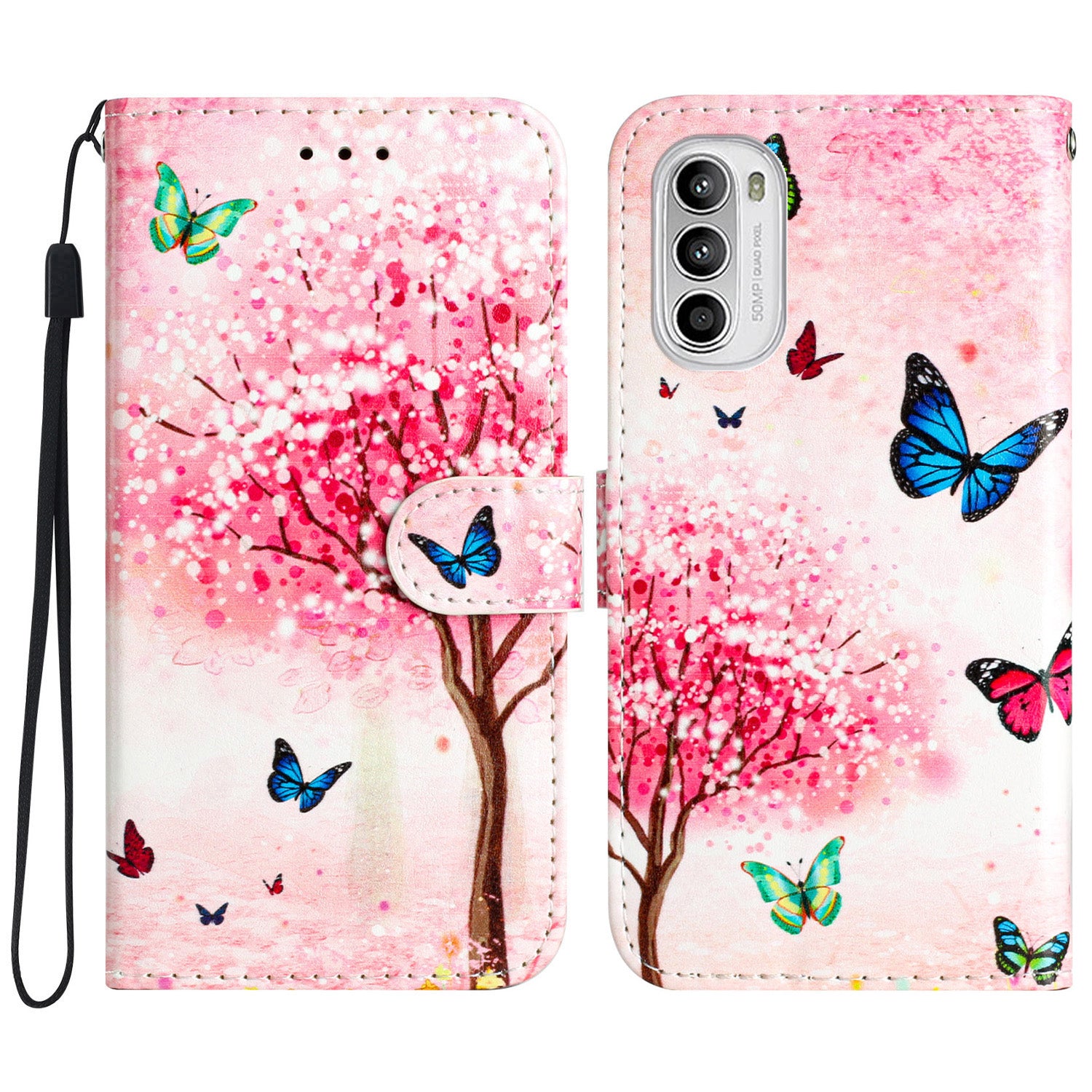 For Motorola Moto G52 4G / G82 5G PU Leather Case Pattern Printing Wallet Phone Cover with Stand