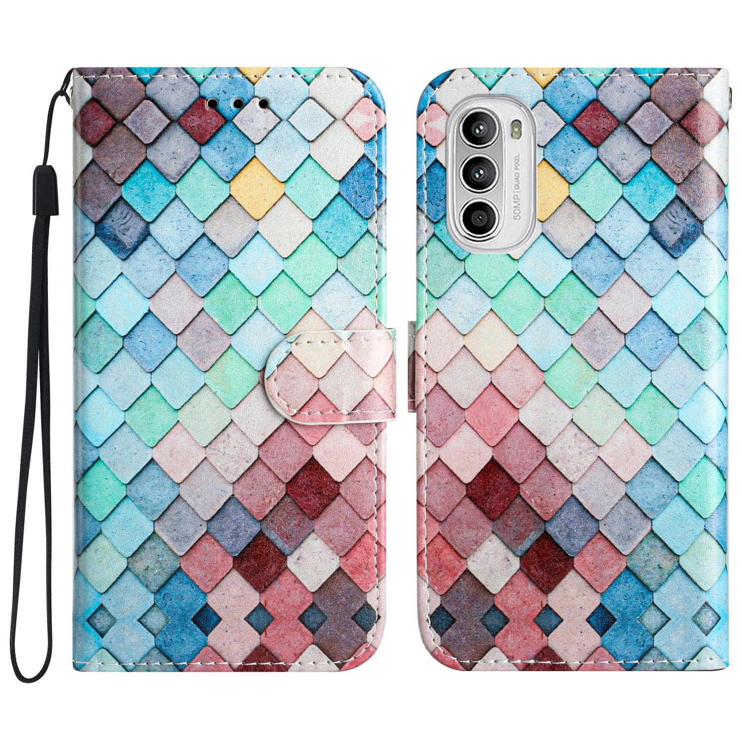 For Motorola Moto G52 4G / G82 5G PU Leather Case Pattern Printing Wallet Phone Cover with Stand