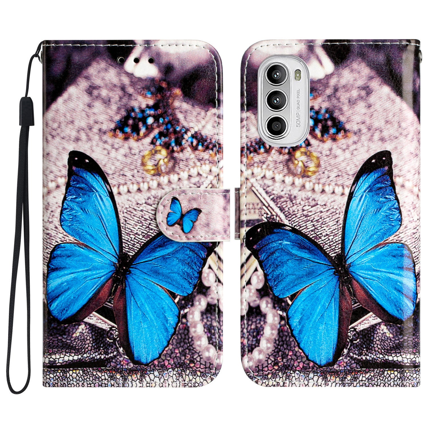 For Motorola Moto G52 4G / G82 5G PU Leather Case Pattern Printing Wallet Phone Cover with Stand