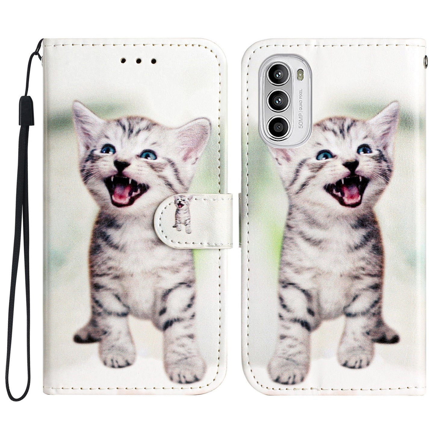 For Motorola Moto G52 4G / G82 5G PU Leather Case Pattern Printing Wallet Phone Cover with Stand