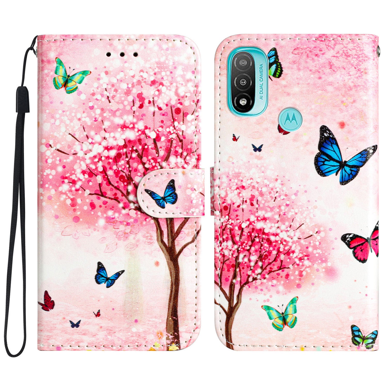 For Motorola Moto E20 / E30 / E40 Protective Cover Wallet Phone Case Pattern Printing PU Leather Flip Cover