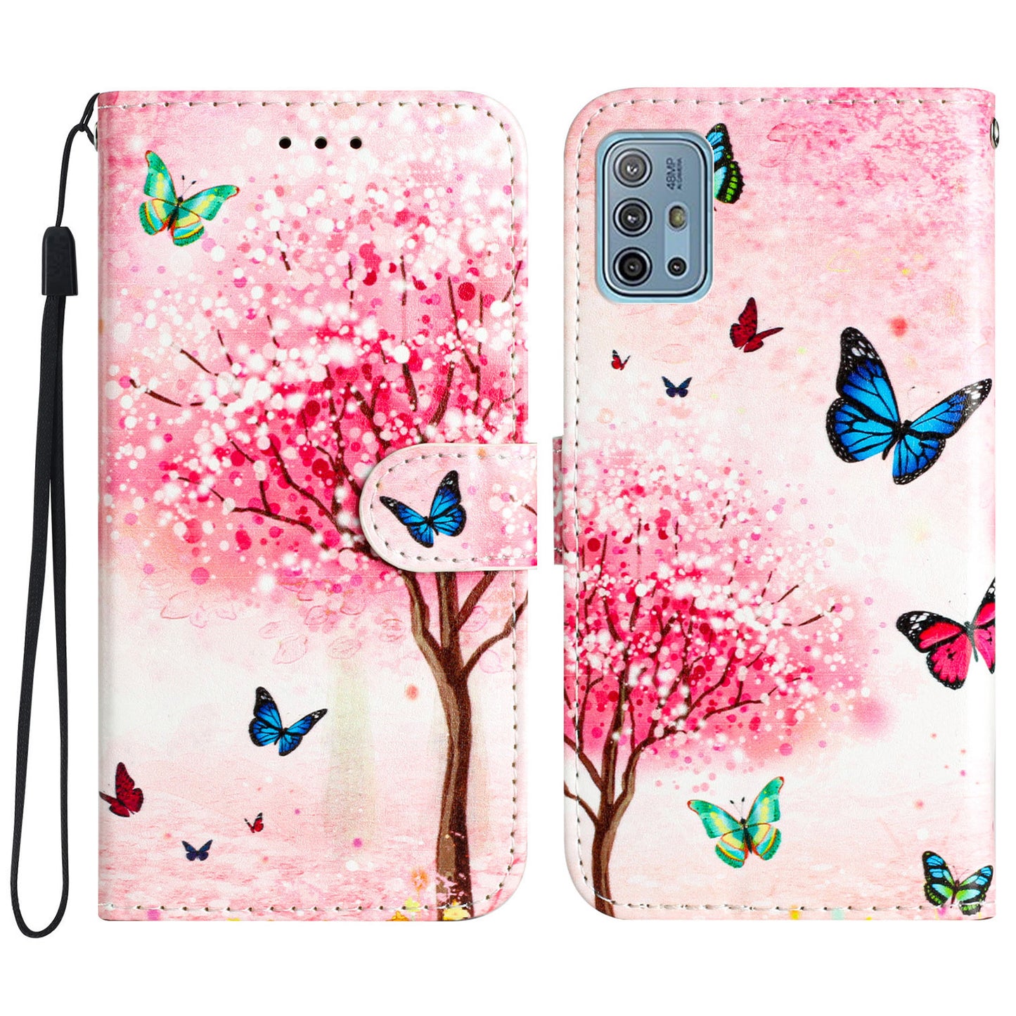 For Motorola Moto G10 / G30 / G20 Shockproof Case Anti-Drop Wallet Phone Case Pattern Printing Leather Cover