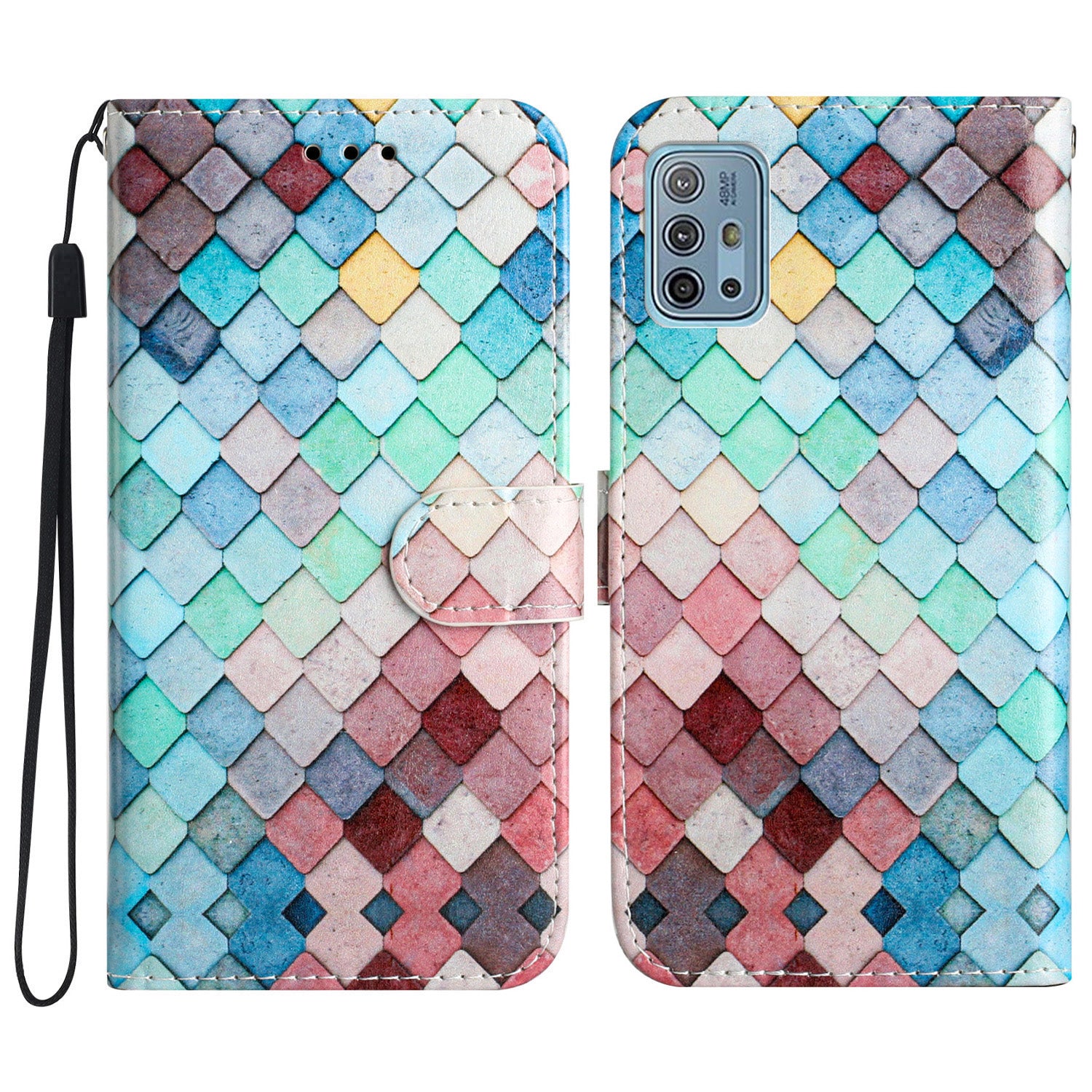 For Motorola Moto G10 / G30 / G20 Shockproof Case Anti-Drop Wallet Phone Case Pattern Printing Leather Cover