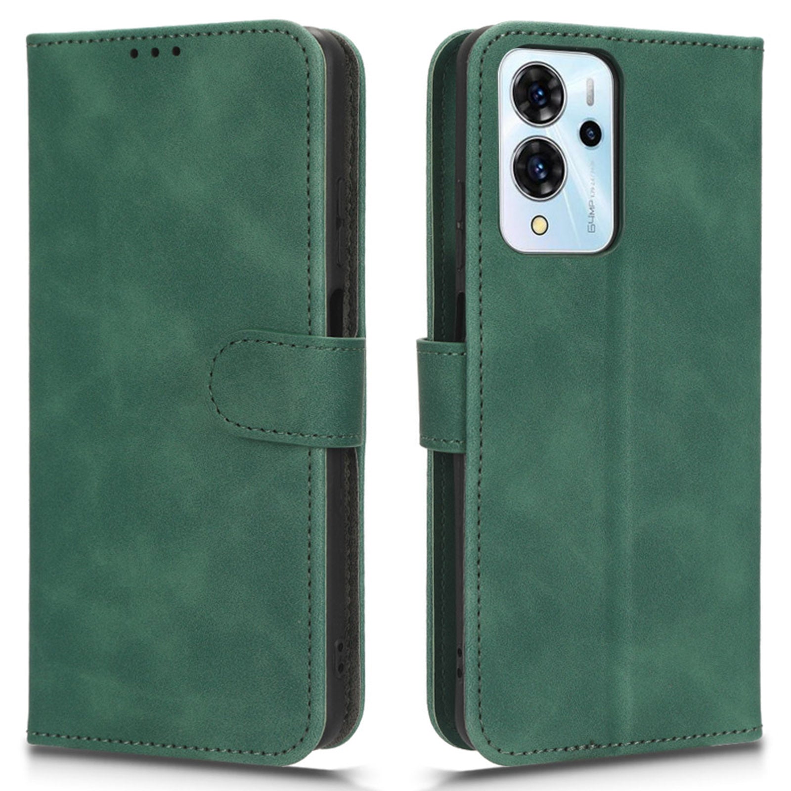 For ZTE Blade V40 Pro Stand Wallet Leather Phone Case Skin-touch Mobile Phone Cover