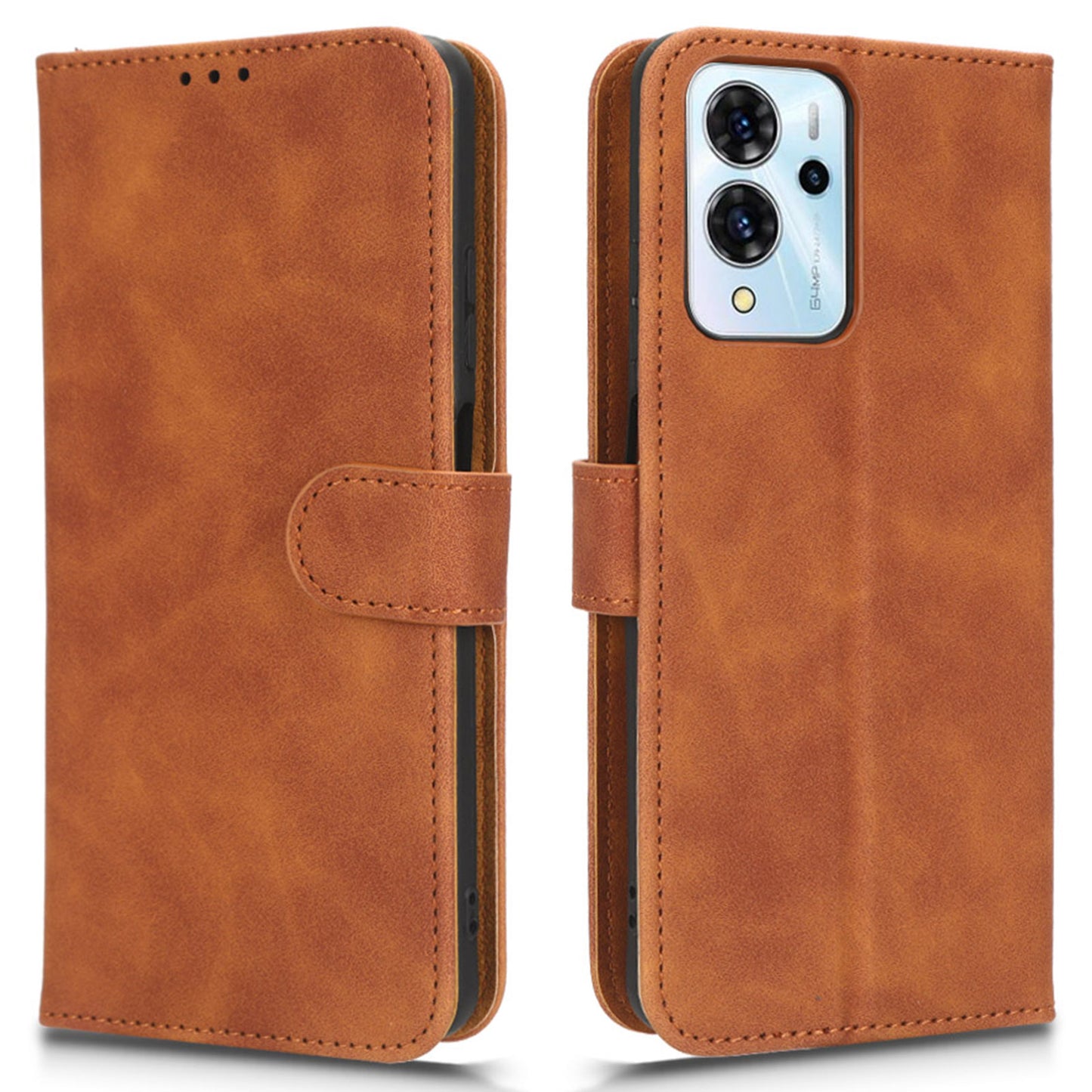 For ZTE Blade V40 Pro Stand Wallet Leather Phone Case Skin-touch Mobile Phone Cover