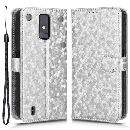 For ZTE Blade A32 Stand Wallet Phone Case Dot Pattern Imprinted Leather Phone Cover