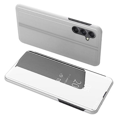 View Window Mirror PU Leather Case for Samsung Galaxy A34 5G , Stand Electroplating Phone Cover