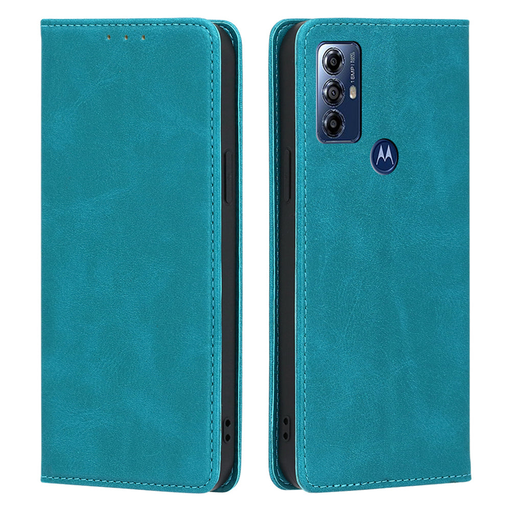 For Motorola Moto G Play (2023) 4G Anti-Scratch Leather Wallet Stand Phone Case Calf Texture Magnetic Phone Cover