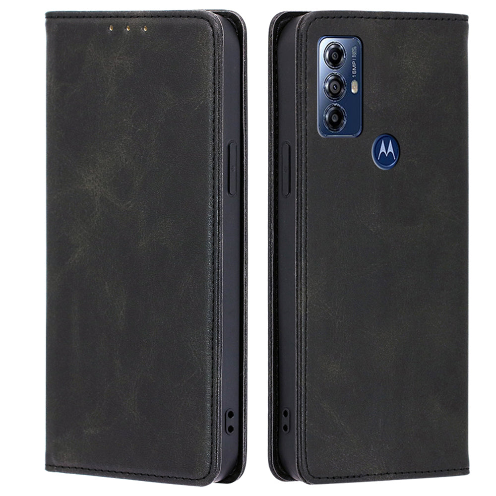 For Motorola Moto G Play (2023) 4G Anti-Scratch Leather Wallet Stand Phone Case Calf Texture Magnetic Phone Cover