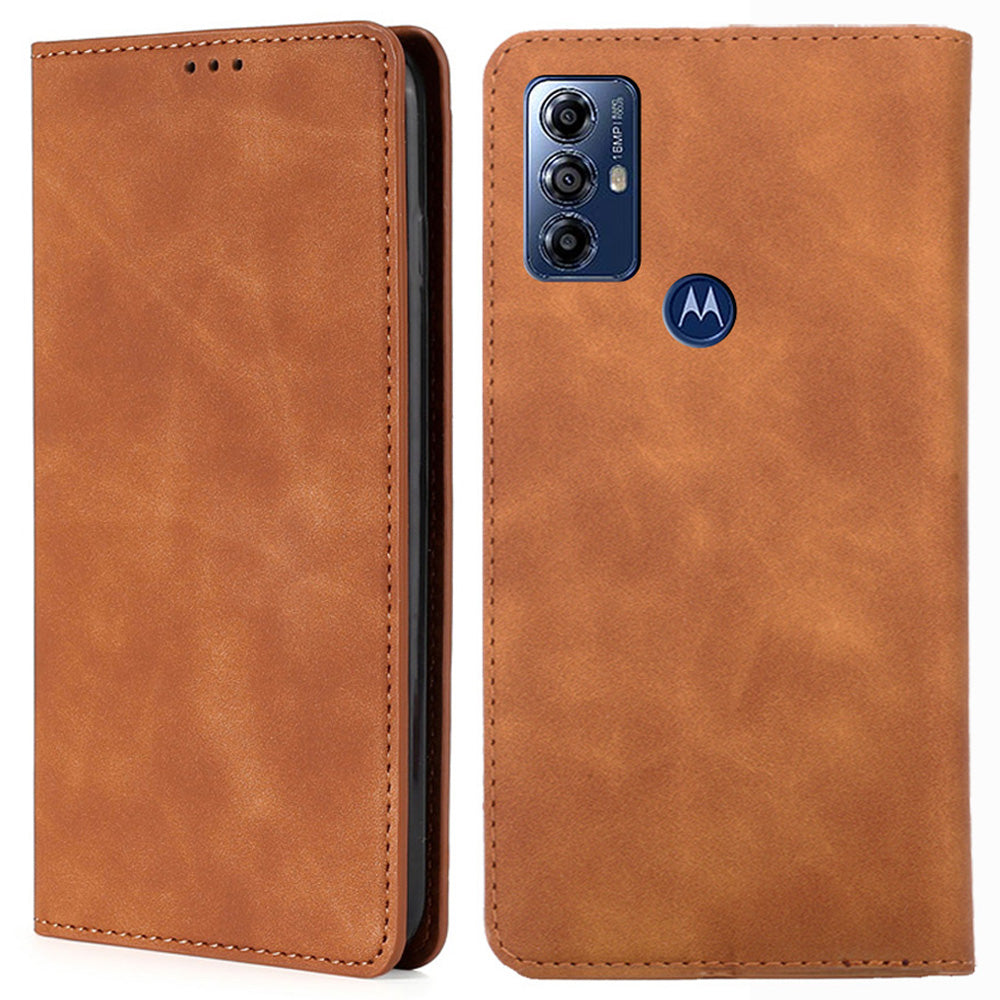 For Motorola Moto G Play (2023) 4G Flip Phone Case PU Leather Card Holder Skin-touch Stand Cover