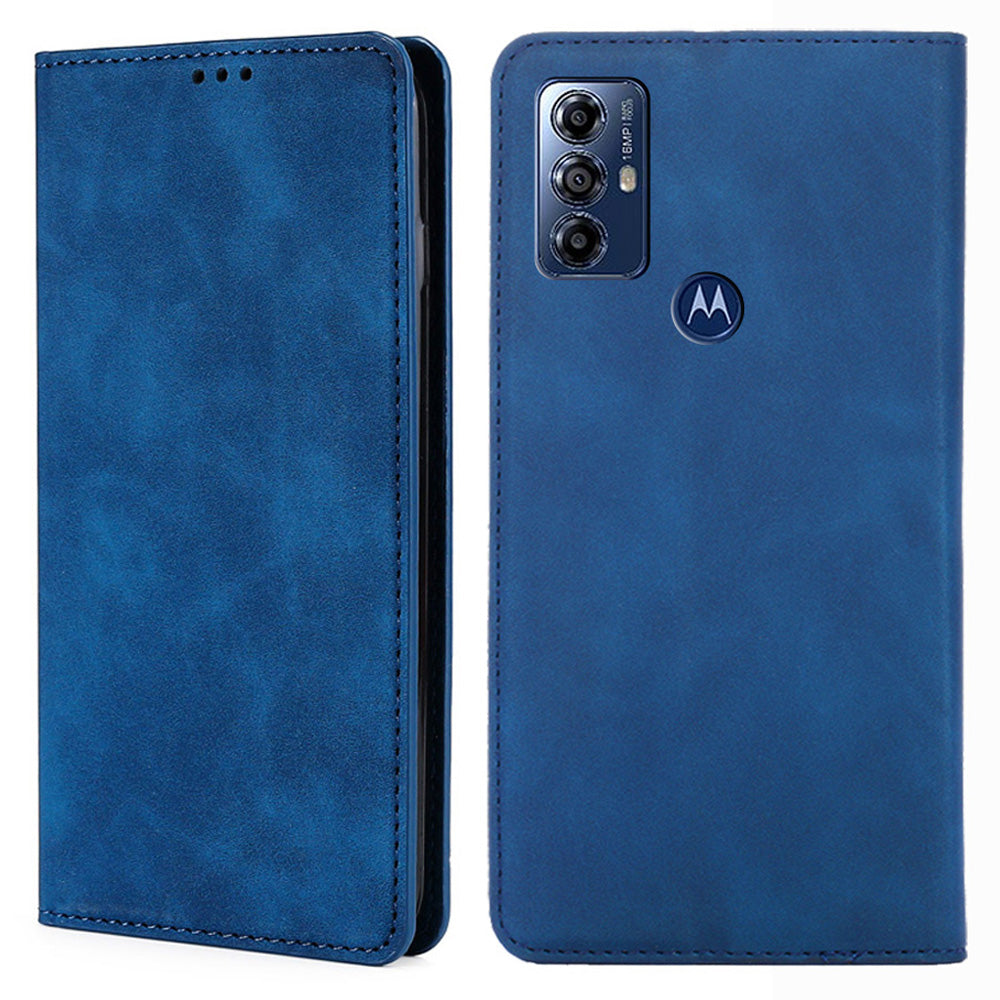 For Motorola Moto G Play (2023) 4G Flip Phone Case PU Leather Card Holder Skin-touch Stand Cover