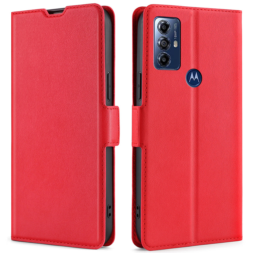 For Motorola Moto G Play (2023) 4G Smartphone Case Slim PU Leather Flip Folio Book Stand Cover with Card Holder