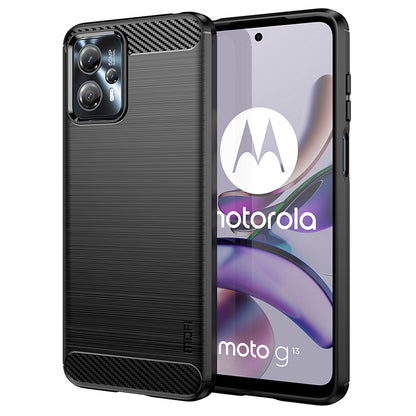 MOFI JK TPU Series-1 For Motorola Moto G13 4G / G23 4G Carbon Fiber Phone Case Brushed TPU Anti-drop Phone Cover