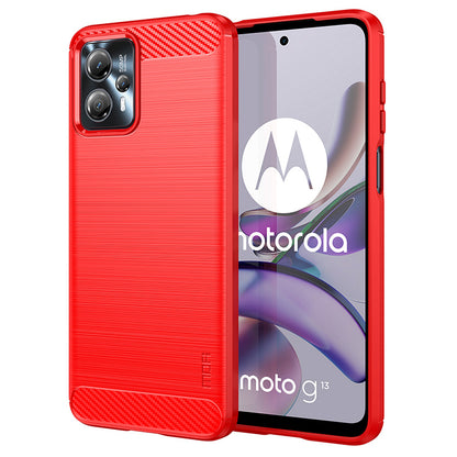 MOFI JK TPU Series-1 For Motorola Moto G13 4G / G23 4G Carbon Fiber Phone Case Brushed TPU Anti-drop Phone Cover