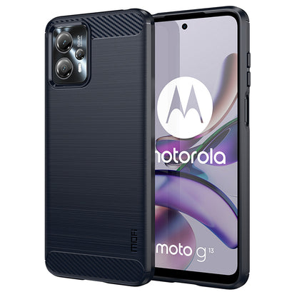 MOFI JK TPU Series-1 For Motorola Moto G13 4G / G23 4G Carbon Fiber Phone Case Brushed TPU Anti-drop Phone Cover