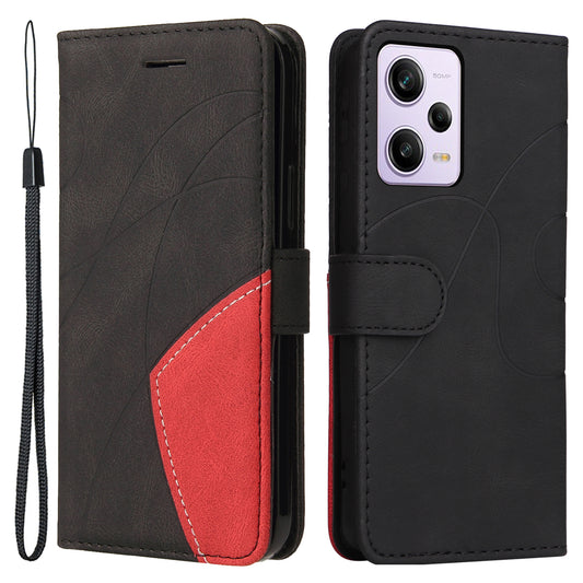 KT Leather Series-1 for Xiaomi Redmi Note 12 Pro 5G / Note 12 Pro Speed 5G / Poco X5 Pro 5G Cell Phone Case Wallet Stand Dual-color Splicing Leather Cover