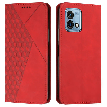 For Motorola Moto G Stylus 5G (2023) Wallet Stand Phone Case Imprinted Rhombus Pattern Leather Cover