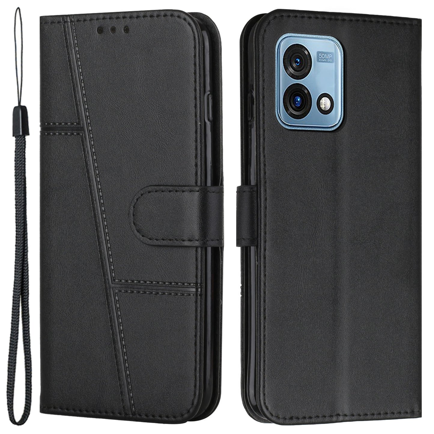 For Motorola Moto G Stylus 5G (2023) Phone Case PU Leather Folio Flip Cover Wallet Phone Shell with Stand