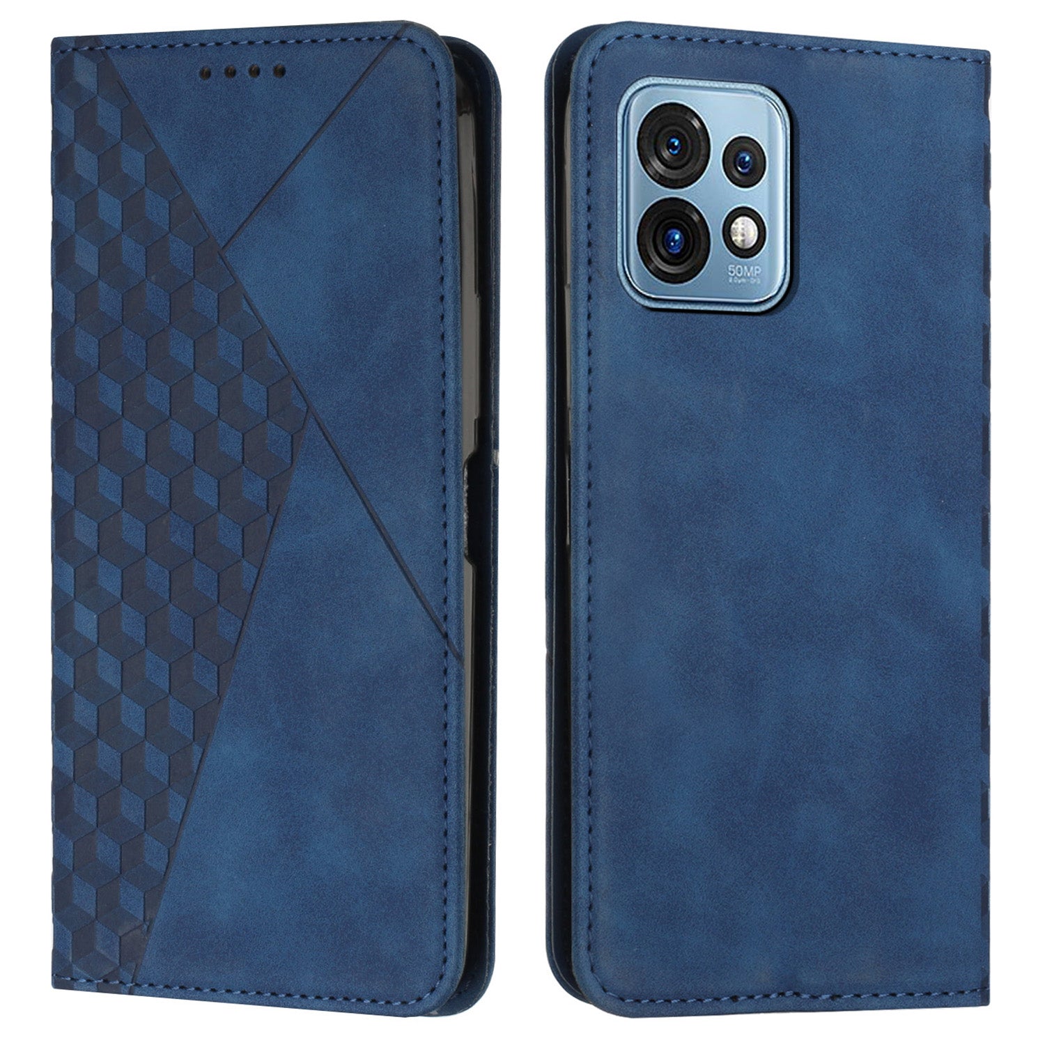 For Motorola Edge+ (2023) / Edge 40 Pro 5G / Moto X40 5G Imprinted Rhombus Wallet Stand Phone Case Leather Flip Cover