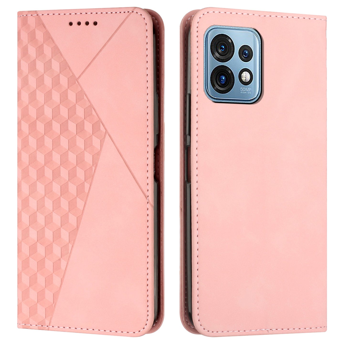 For Motorola Edge+ (2023) / Edge 40 Pro 5G / Moto X40 5G Imprinted Rhombus Wallet Stand Phone Case Leather Flip Cover