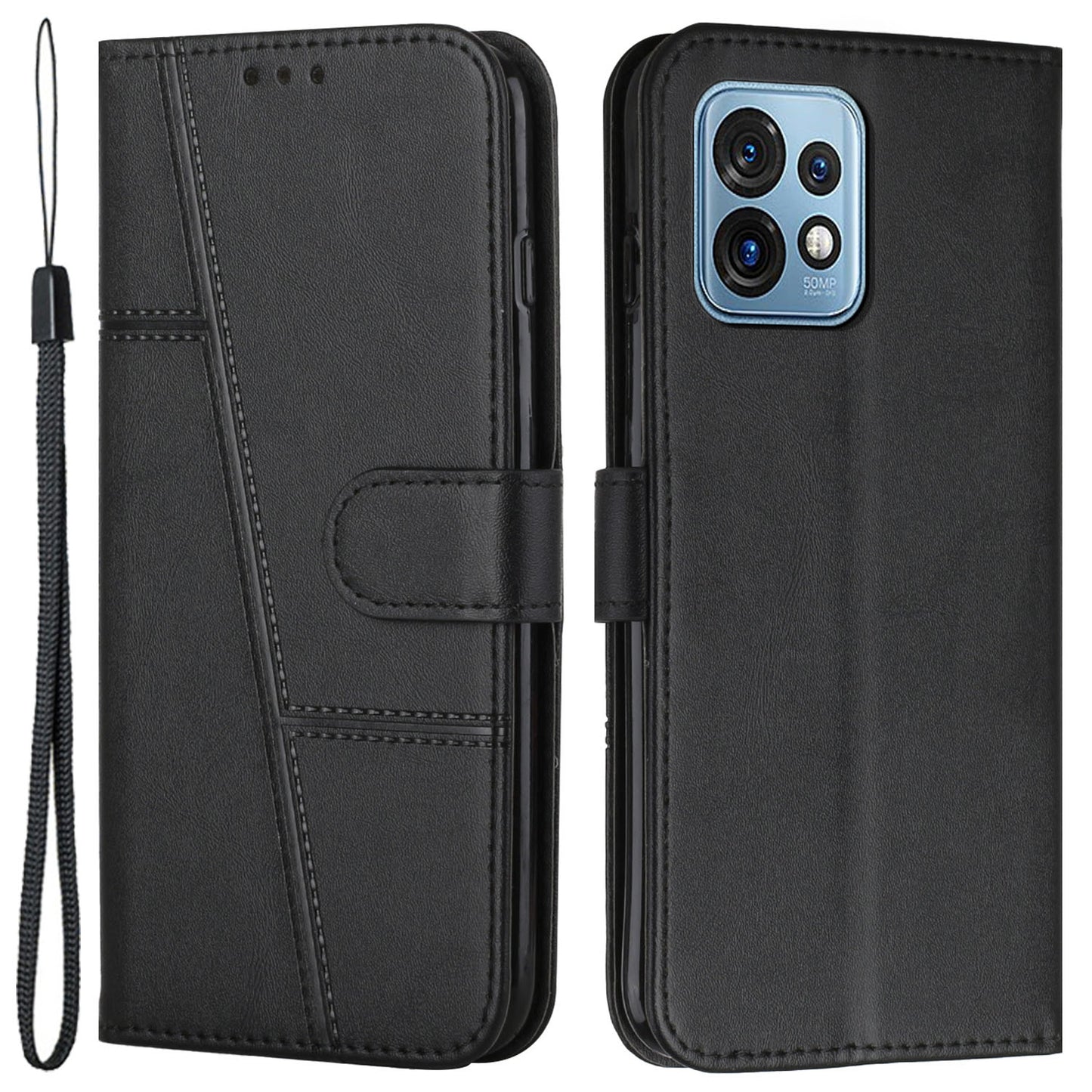 For Motorola Edge+ (2023) / Edge 40 Pro 5G / Moto X40 5G PU Leather Wallet Protective Shell Flip Stand Phone Case