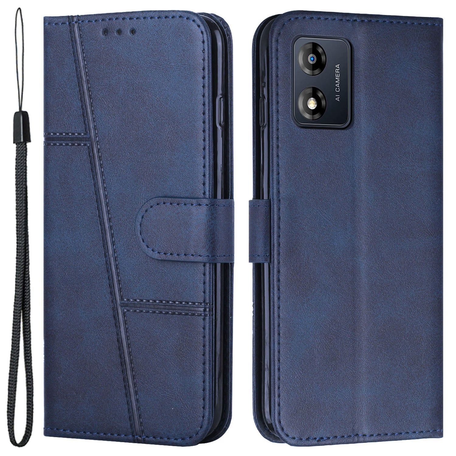 Leather Phone Case for Motorola Moto E13 4G , Flip Stand Wallet Drop-proof Phone Cover