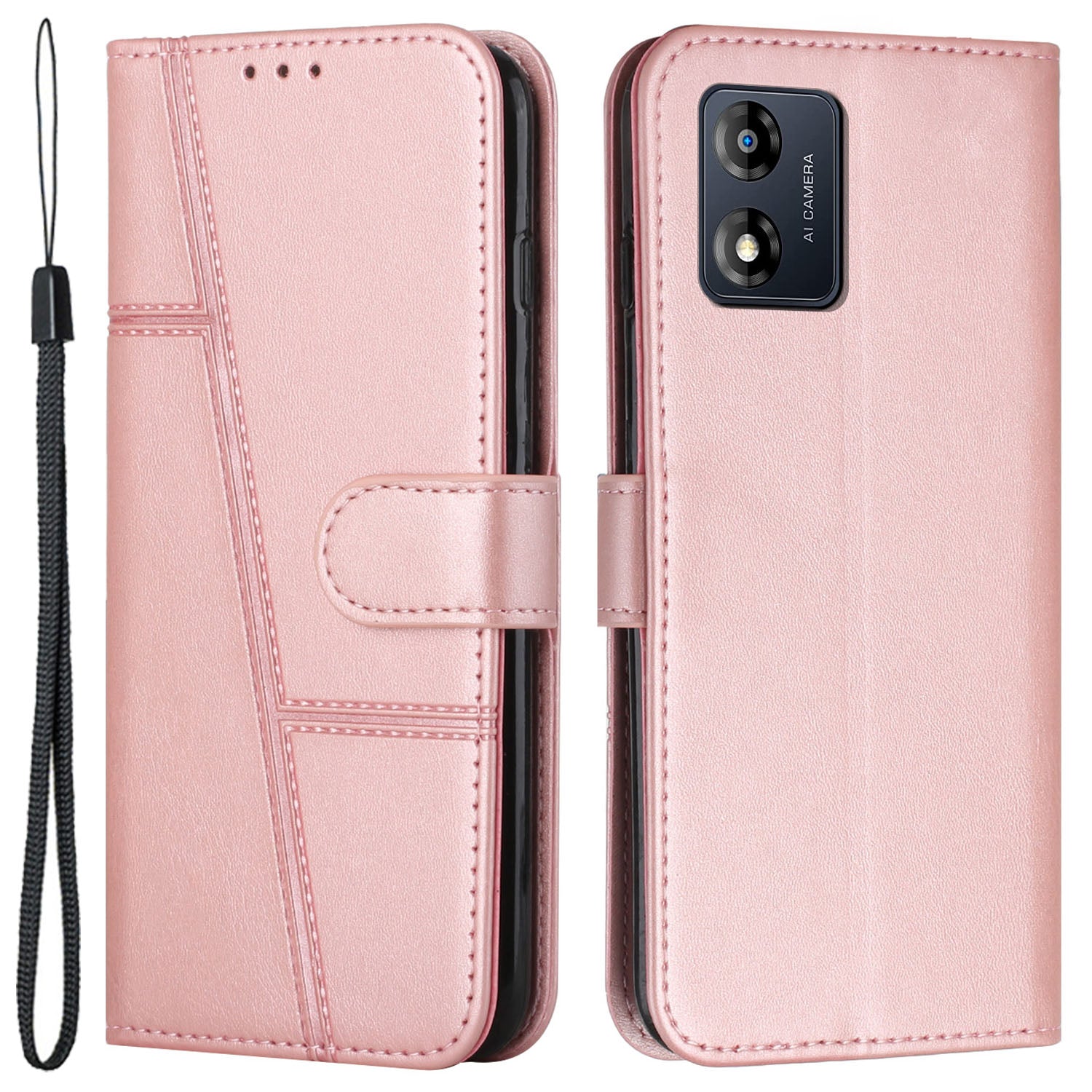 Leather Phone Case for Motorola Moto E13 4G , Flip Stand Wallet Drop-proof Phone Cover