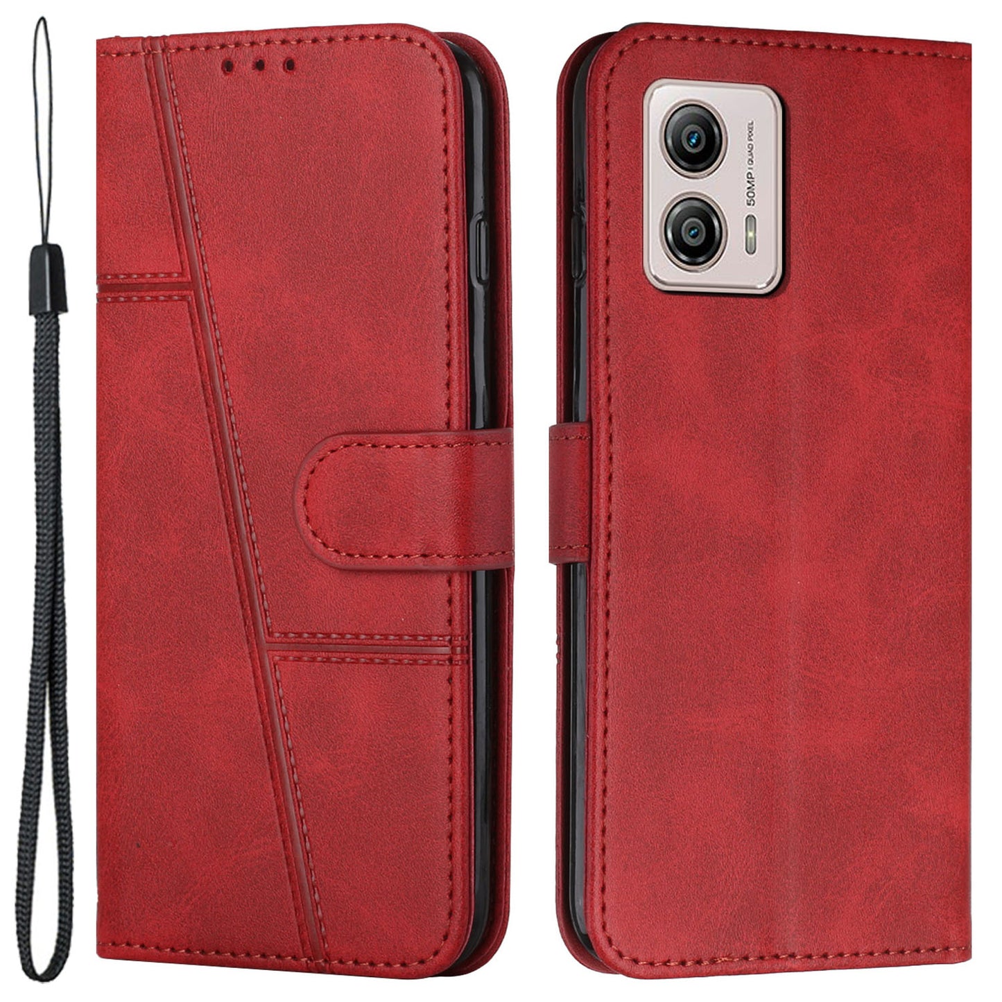 For Motorola Moto G73 5G Leather Phone Case Wallet Phone Stand Cover