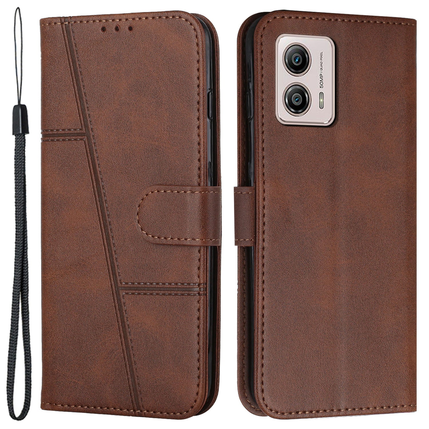 For Motorola Moto G73 5G Leather Phone Case Wallet Phone Stand Cover