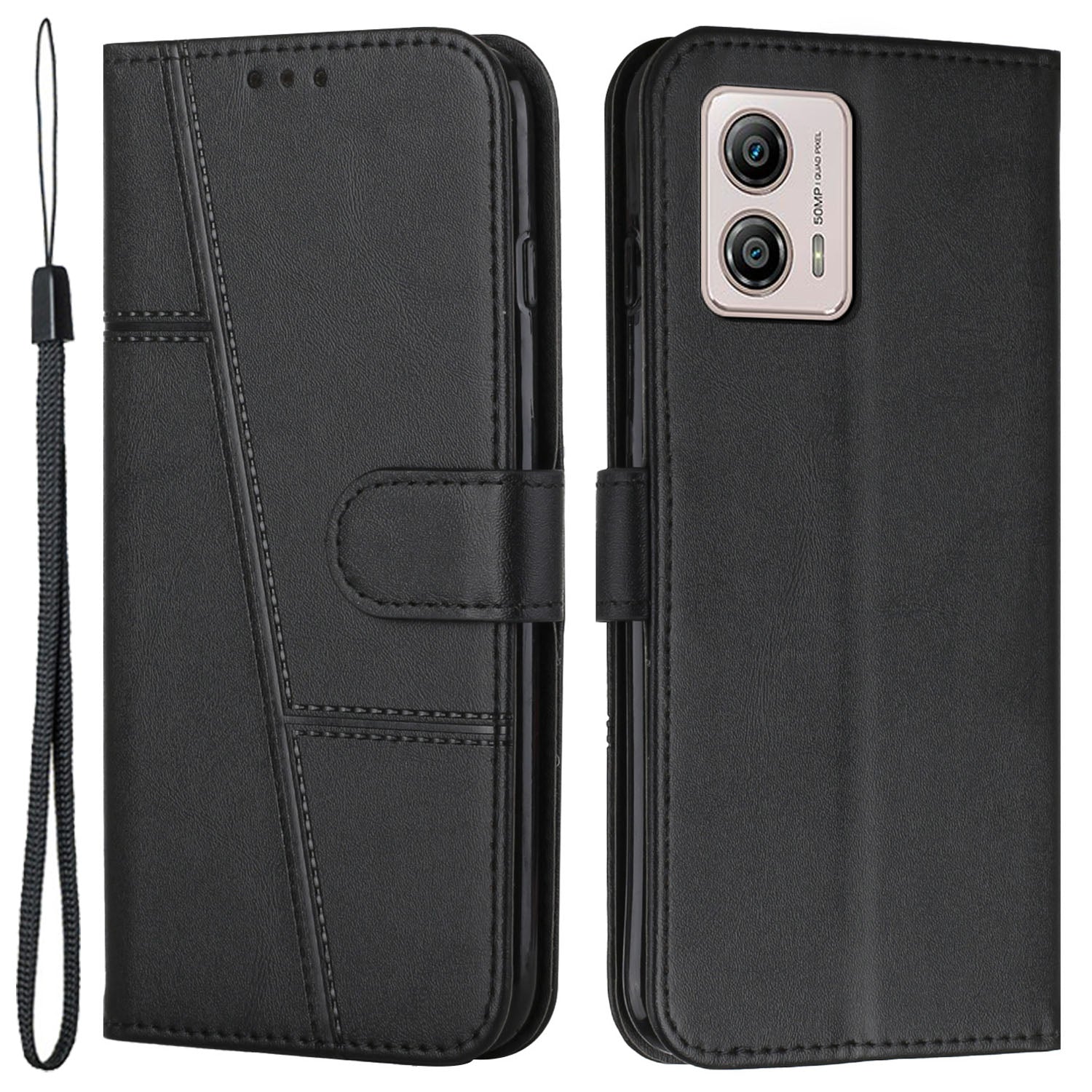 For Motorola Moto G73 5G Leather Phone Case Wallet Phone Stand Cover