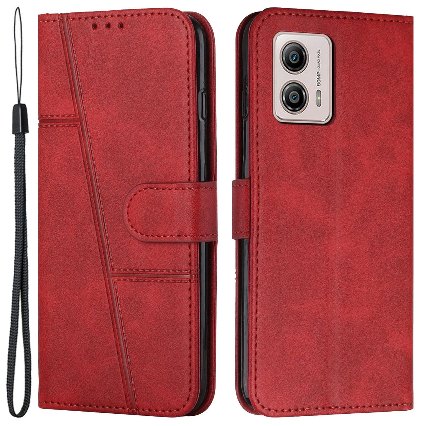 For Motorola Moto G53 5G / G13 4G / G23 4G Wallet Stand Phone Case PU Leather Cell Phone Cover