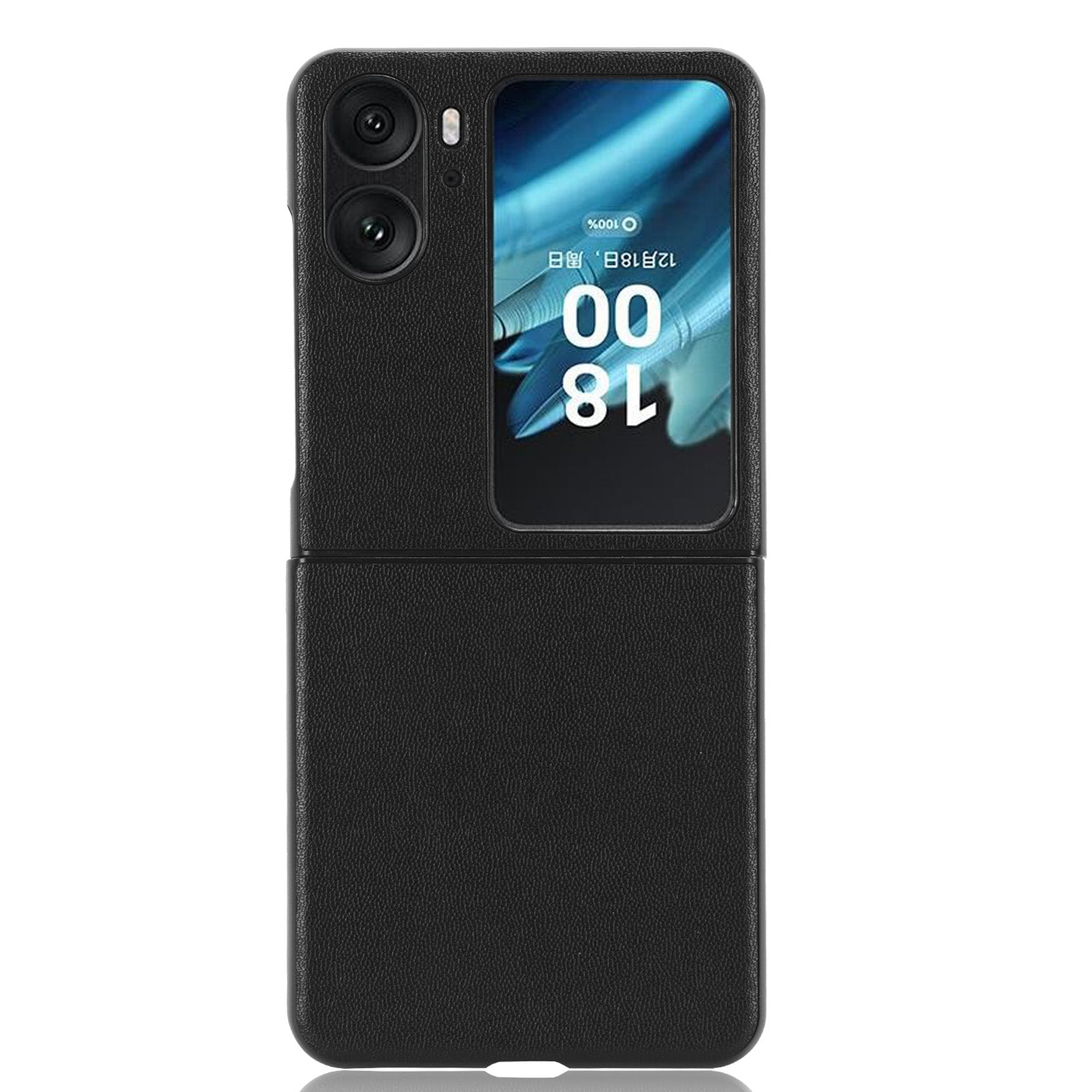 For Oppo Find N2 Flip 5G Drop Resistant PU Leather Coated PC Phone Case Protective Shell