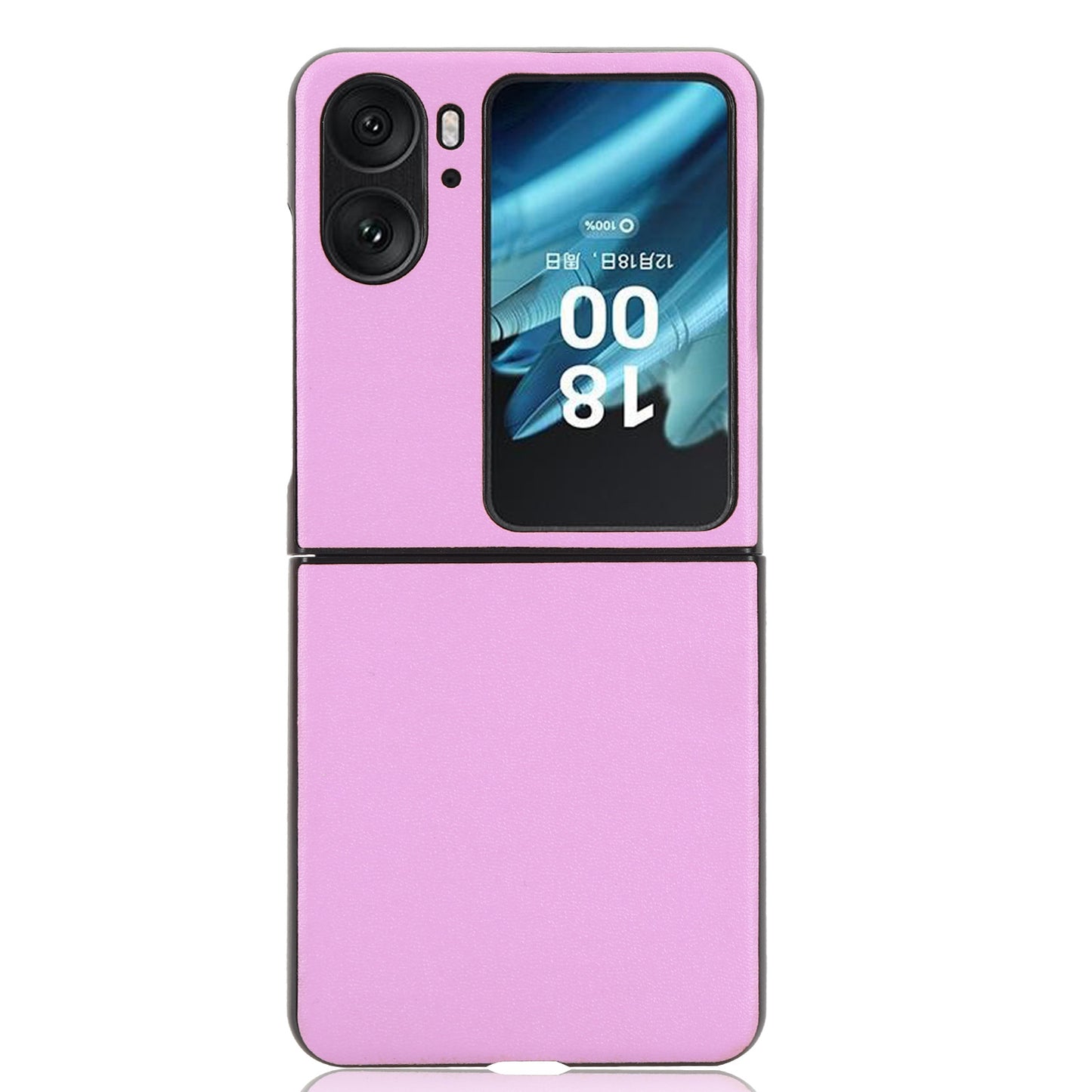 For Oppo Find N2 Flip 5G Drop Resistant PU Leather Coated PC Phone Case Protective Shell