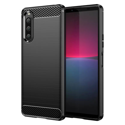 For Sony Xperia 10 V Soft Carbon Fiber TPU Phone Case Brushed  Mobile Phone Cover