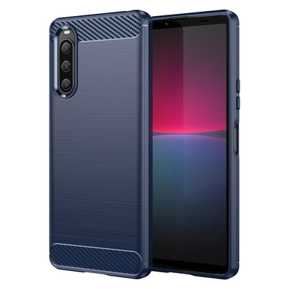 For Sony Xperia 10 V Soft Carbon Fiber TPU Phone Case Brushed  Mobile Phone Cover