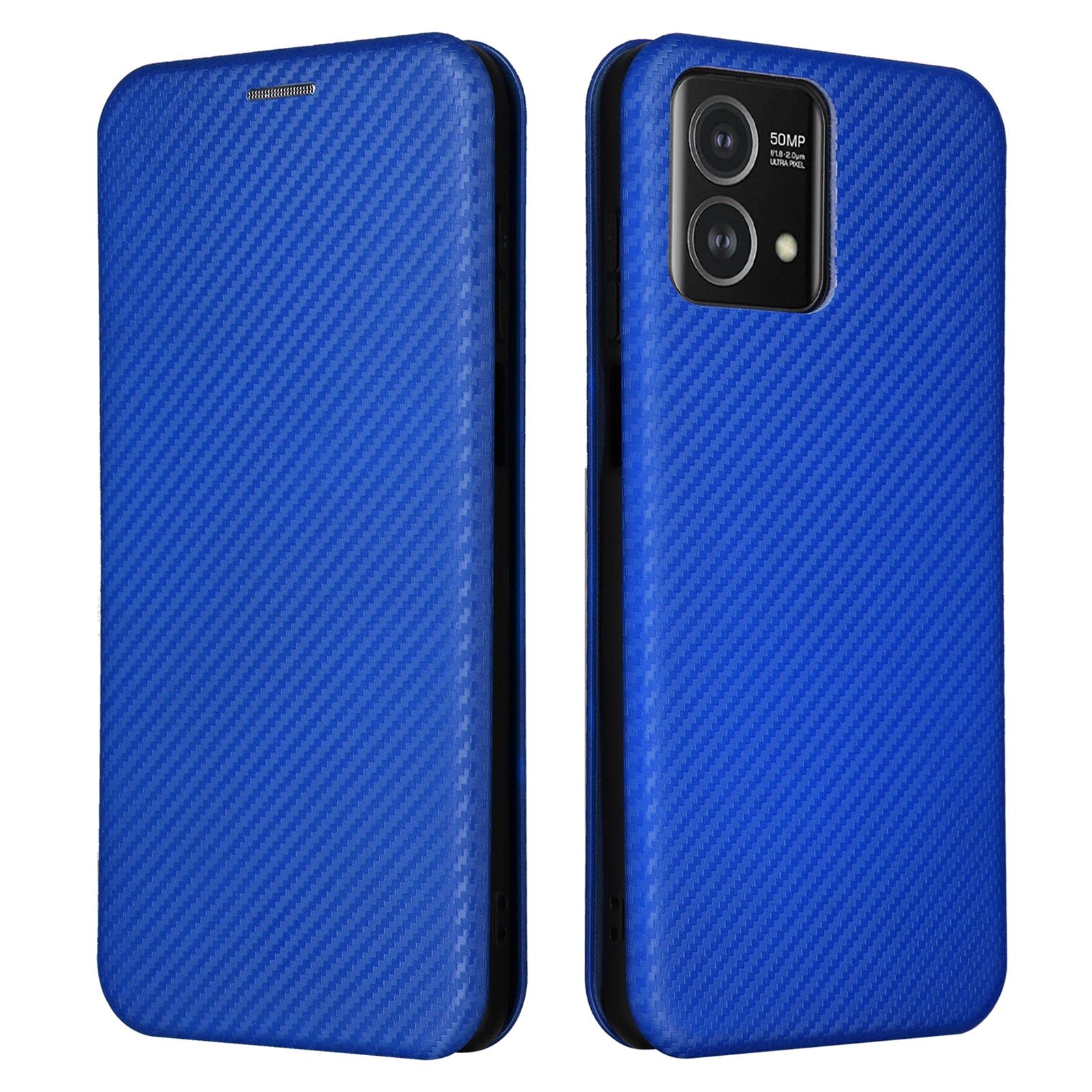 For Motorola Moto G Stylus 5G (2023) Leather Phone Case with Card Holder Carbon Fiber Texture Stand Cover