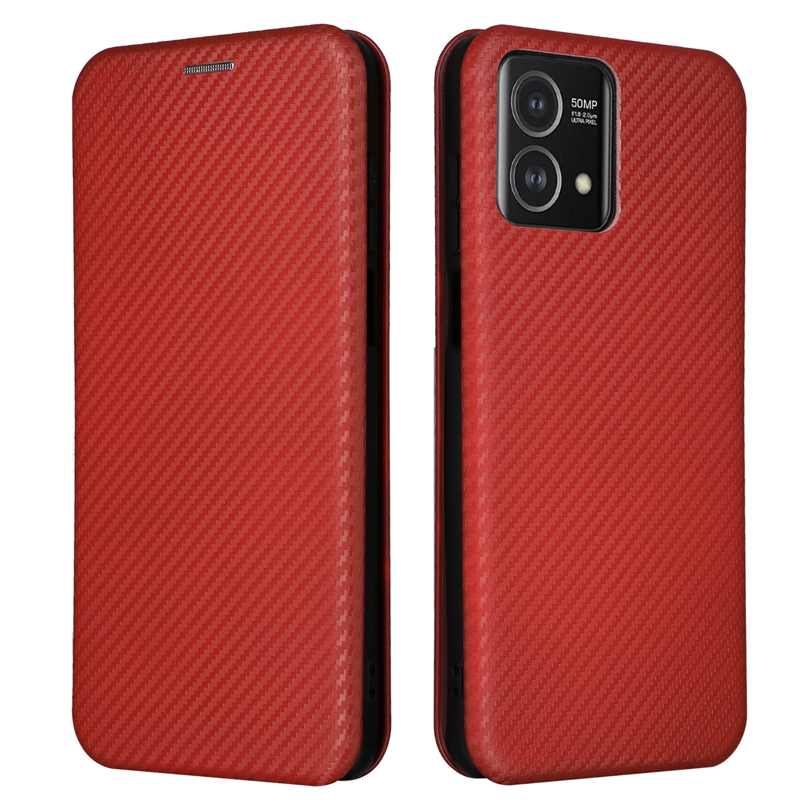 For Motorola Moto G Stylus 5G (2023) Leather Phone Case with Card Holder Carbon Fiber Texture Stand Cover