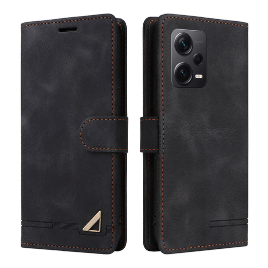 007 Series For Xiaomi Redmi Note 12 Pro+ 5G Shockproof Leather Wallet Stand Phone Case Skin-touch Phone Cover