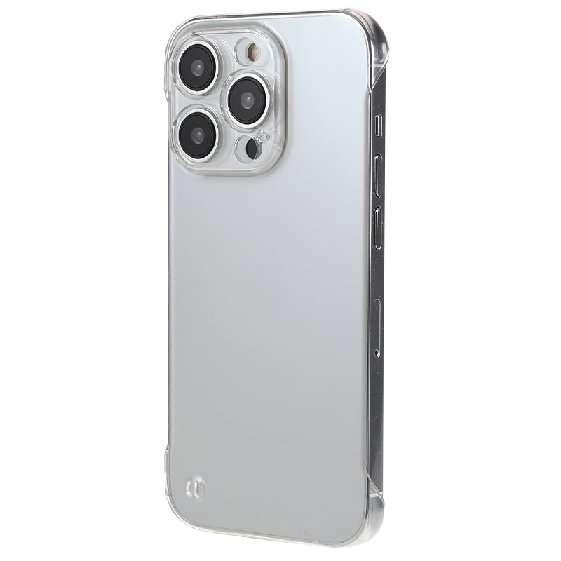 For iPhone 14 Pro Frameless Camera Lens Protective Case Hard PC Shockproof Clear Phone Cover