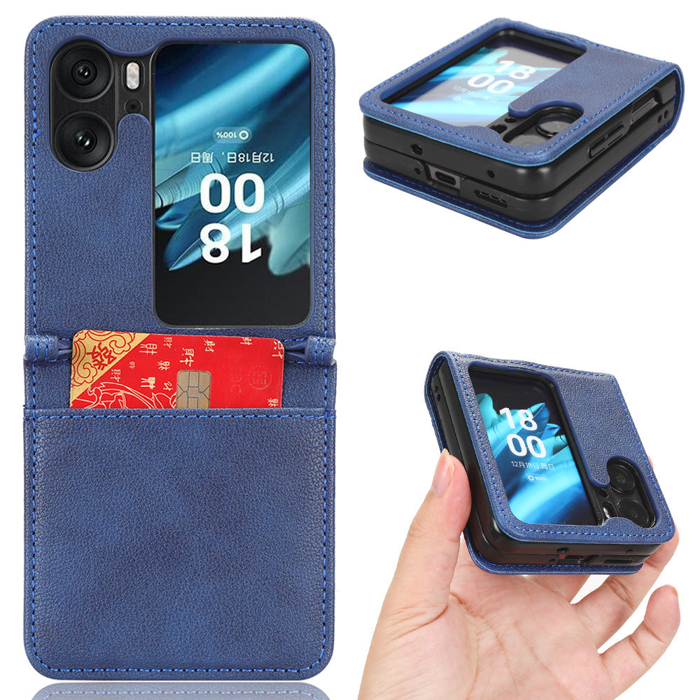 For Oppo Find N2 Flip 5G Phone Case Anti-Drop PU Leather PC Protective Wallet Cover