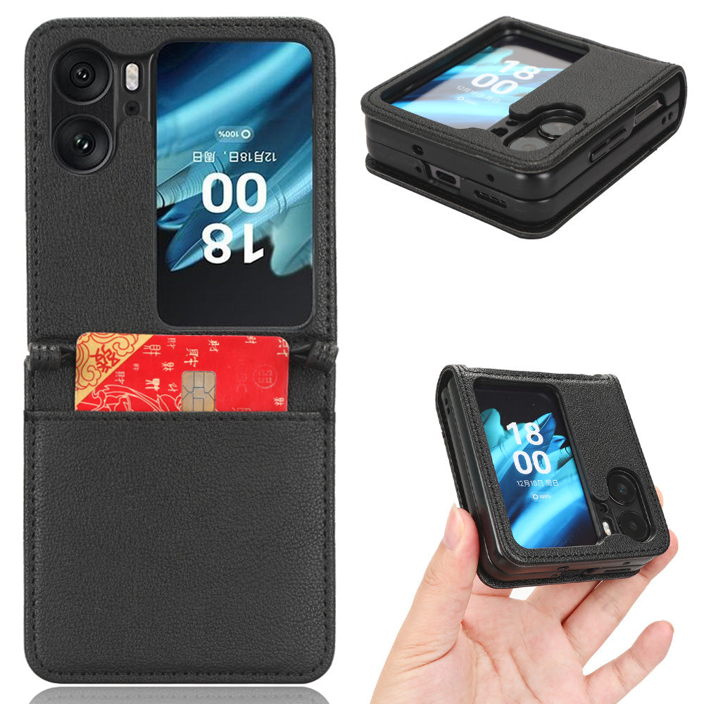 For Oppo Find N2 Flip 5G Phone Case Anti-Drop PU Leather PC Protective Wallet Cover