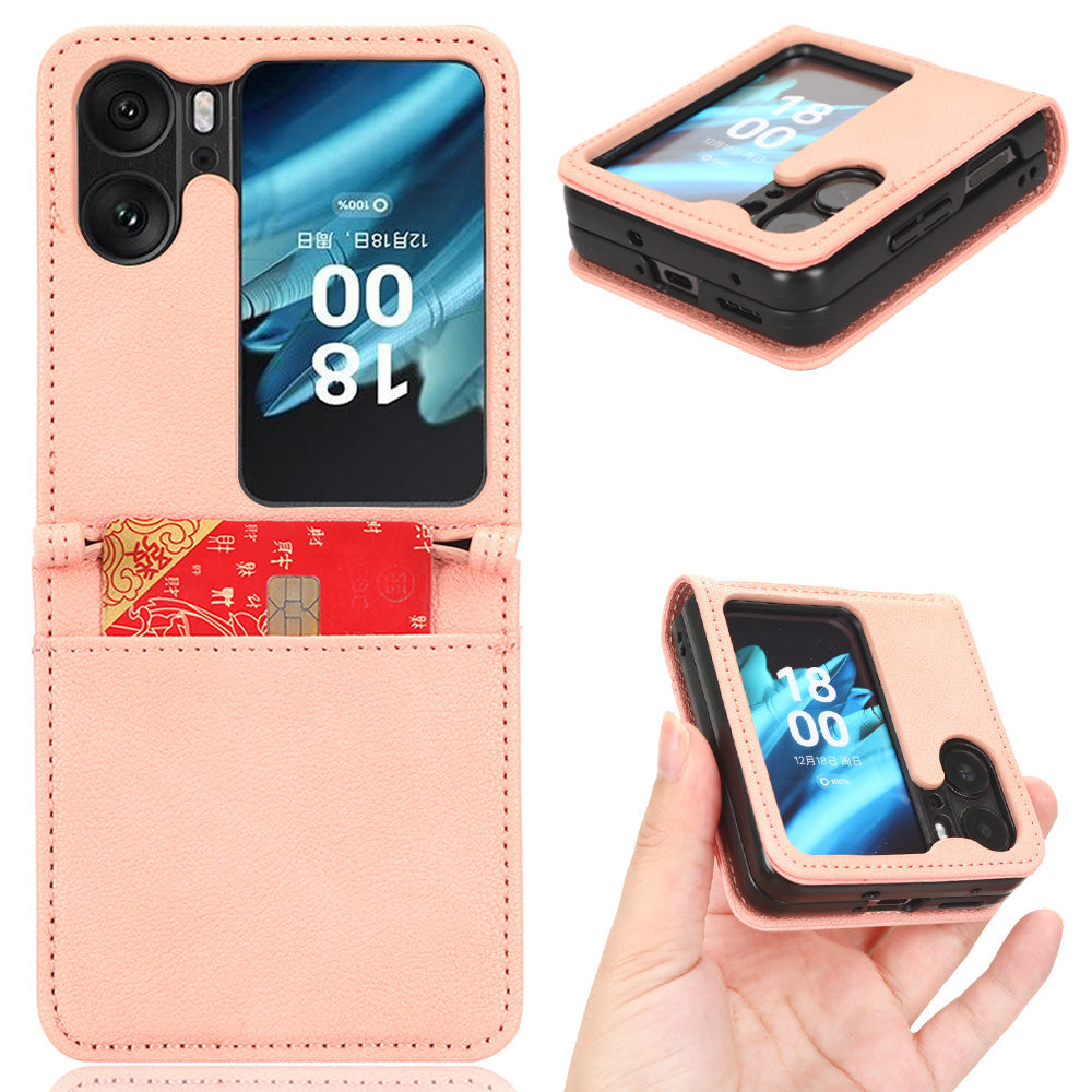 For Oppo Find N2 Flip 5G Phone Case Anti-Drop PU Leather PC Protective Wallet Cover