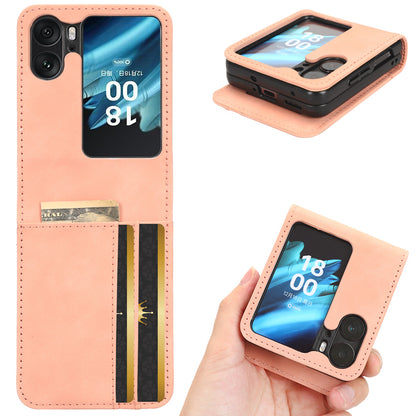 Skin-Touch Phone Case for Oppo Find N2 Flip 5G Separable Design Leather Coated PC Cover with Wallet